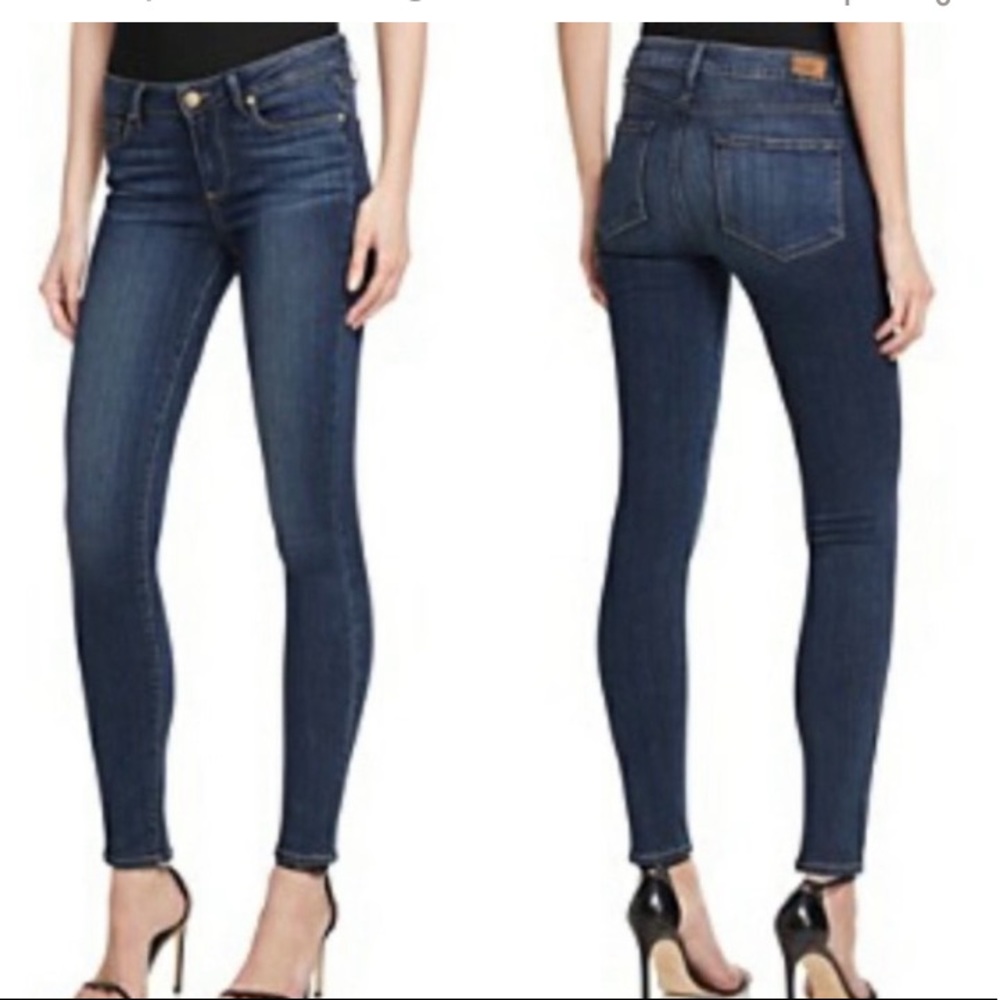 Paige peg skinny dark wash jeans size 27
